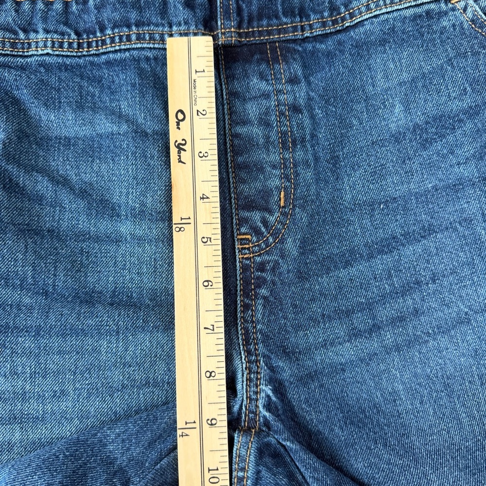 Old Navy Retro Y2K 90s Indigo Blue Denim Ankle Length Overalls Size 6 - Picture 10 of 14